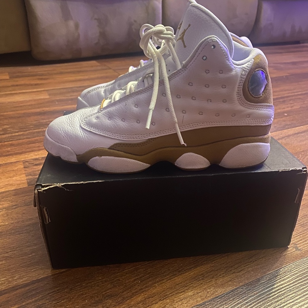 Kids White and Gold Sneakers